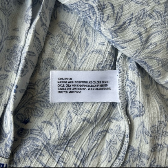 Knox Rose Floral Flowing Bohemian Sleeveless Top Blue & White Women’s SZ XS NWT - Picture 6 of 9